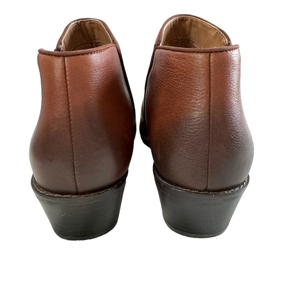 Vionic Jolene Brown Leather Blocked Heel Ankle Booties in Mocha Size 9.5 - Picture 8 of 16